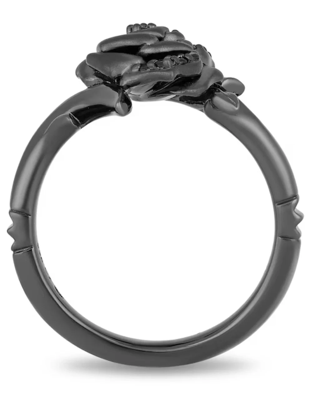 Disney Rose Ring 1/10 Ct. T.W. Black Diamond in Sterling Silver & Black Rhodium